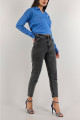 Trendy Kadın Füme Yüksek Bel Yumuşak Dokunuşlu Rahat Kesim Mom Jean Kot Pantolon Trendy Kadın Füme Yüksek Bel Yumuşak Dokunuşlu Rahat Kesim Mom Jean Kot Pantolon