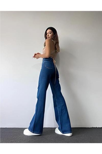 Victoria Mavi Kadın Salaş Likralı 90's Süper Yüksek Bol Paça Kot Palazzo Pantolon Victoria Mavi Kadın Salaş Likralı 90's Süper Yüksek Bol Paça Kot Palazzo Pantolon