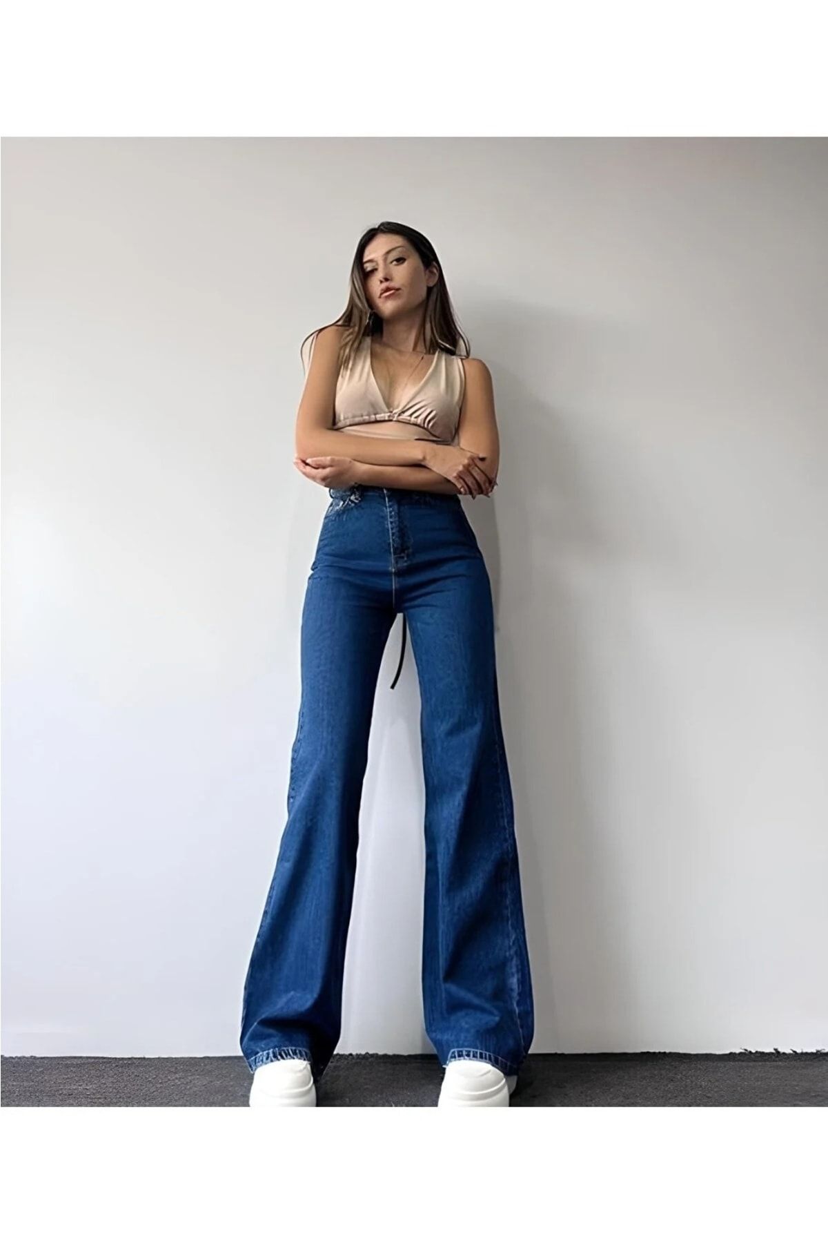 Victoria Mavi Kadın Salaş Likralı 90's Süper Yüksek Bol Paça Kot Palazzo Pantolon Victoria Mavi Kadın Salaş Likralı 90's Süper Yüksek Bol Paça Kot Palazzo Pantolon