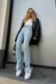 Luxury Power Likralı Kadın Buz Kar Yüksek Bel Yandan Yırtmaçlı Jeans Kot Pantolon Luxury Power Likralı Kadın Buz Kar Yüksek Bel Yandan Yırtmaçlı Jeans Kot Pantolon