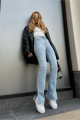 Luxury Power Likralı Kadın Buz Kar Yüksek Bel Yandan Yırtmaçlı Jeans Kot Pantolon Luxury Power Likralı Kadın Buz Kar Yüksek Bel Yandan Yırtmaçlı Jeans Kot Pantolon