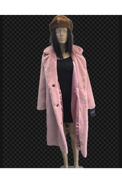 Pembe ( Gül Kurusu )peluş Rex Kürk Manto Pembe ( Gül Kurusu )peluş Rex Kürk Manto