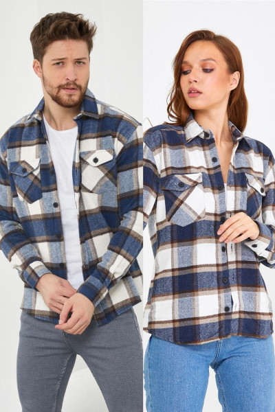 Unisex Mavi-kahverengi Cep Kapaklı Oduncu Gömlek-tekli Fiyat Unisex Mavi-kahverengi Cep Kapaklı Oduncu Gömlek-tekli Fiyat