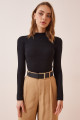 Kadın Siyah Bej 2'Li Paket Fitilli Balıkçı Yaka Örme Bluz GT00053 Kadın Siyah Bej 2'Li Paket Fitilli Balıkçı Yaka Örme Bluz GT00053