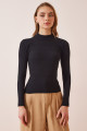 Kadın Siyah Bej 2'Li Paket Fitilli Balıkçı Yaka Örme Bluz GT00053 Kadın Siyah Bej 2'Li Paket Fitilli Balıkçı Yaka Örme Bluz GT00053