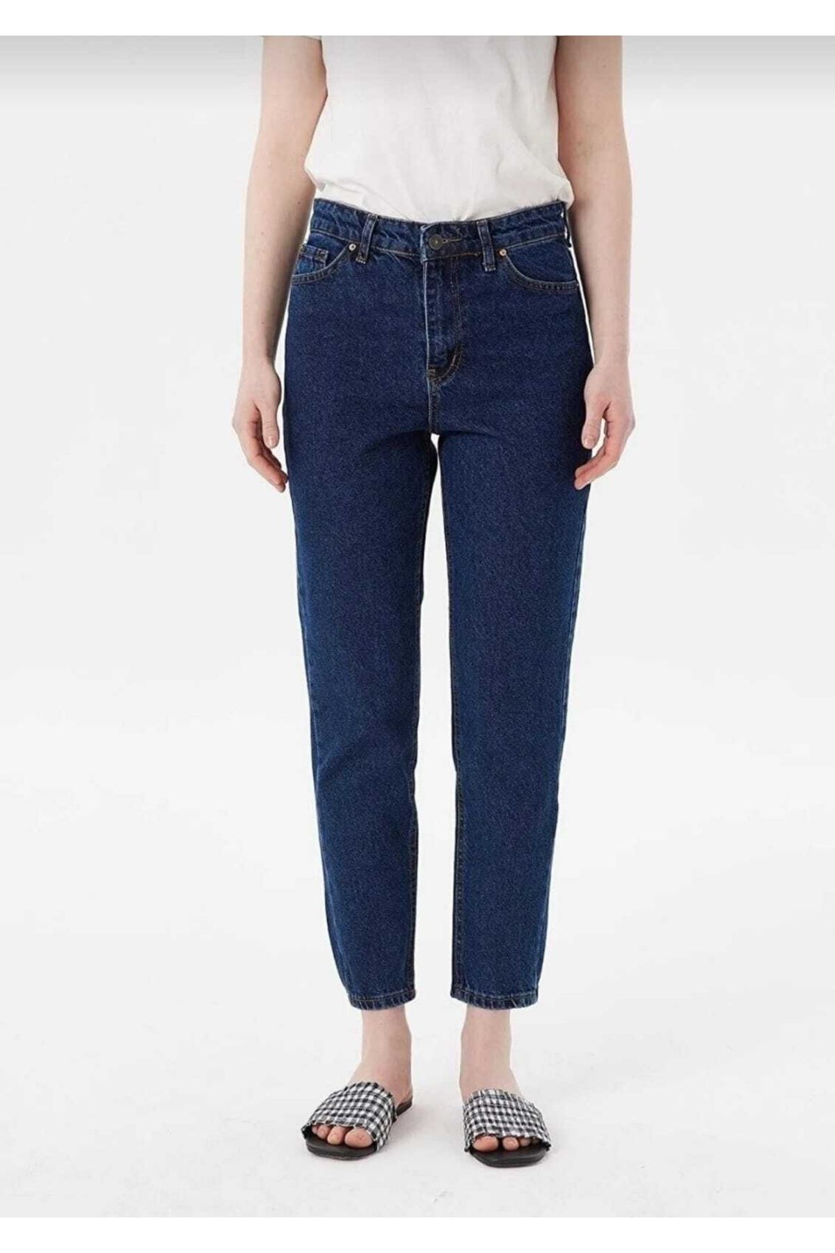Ngbutika Koyu Mavi Mom Jeans Likralı Yüksek Bel Mom Kot Pantolon Ekstra Esnek Ngbutika Koyu Mavi Mom Jeans Likralı Yüksek Bel Mom Kot Pantolon Ekstra Esnek
