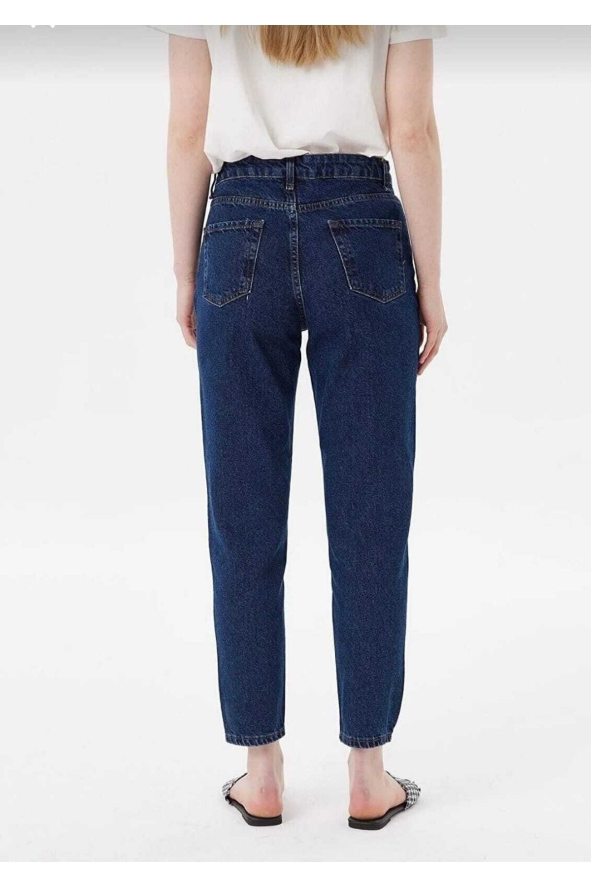 Ngbutika Koyu Mavi Mom Jeans Likralı Yüksek Bel Mom Kot Pantolon Ekstra Esnek Ngbutika Koyu Mavi Mom Jeans Likralı Yüksek Bel Mom Kot Pantolon Ekstra Esnek