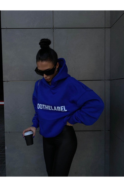 Sax Mavisi Mood The Label Oversize Sweatshirt - Şardonlu Pamuk Kalın Sax Mavisi Mood The Label Oversize Sweatshirt - Şardonlu Pamuk Kalın