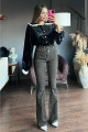 Kayla's Flare Füme Ispanyol Paça Kot Pantolon Yüksek Bel Flare Jeans Toparlayıcı Extra Rahat Kayla's Flare Füme Ispanyol Paça Kot Pantolon Yüksek Bel Flare Jeans Toparlayıcı Extra Rahat