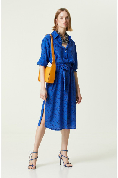 Limited Saks Mavisi Diz Boyu Ipek Elbise