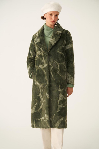 Kalinda Regular Fit Haki Renk Kürk