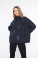 Oversize Yıpratma Detaylı Kot Ceket Oversize Yıpratma Detaylı Kot Ceket