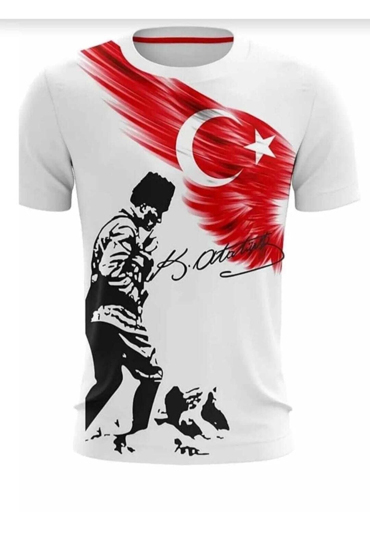 Unısex 23 Nisan 29 Ekim 10 Kasım 19 Mayıs Gösteri Kostüm Atatürk Baskılı Kırmızı Kısa Kol T-shırt Unısex 23 Nisan 29 Ekim 10 Kasım 19 Mayıs Gösteri Kostüm Atatürk Baskılı Kırmızı Kısa Kol T-shırt