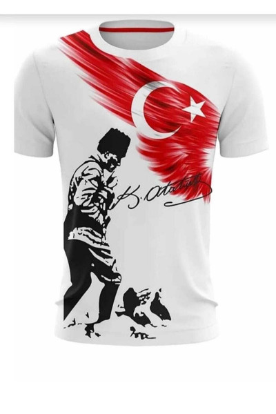 Unısex 23 Nisan 29 Ekim 10 Kasım 19 Mayıs Gösteri Kostüm Atatürk Baskılı Kırmızı Kısa Kol T-shırt Unısex 23 Nisan 29 Ekim 10 Kasım 19 Mayıs Gösteri Kostüm Atatürk Baskılı Kırmızı Kısa Kol T-shırt
