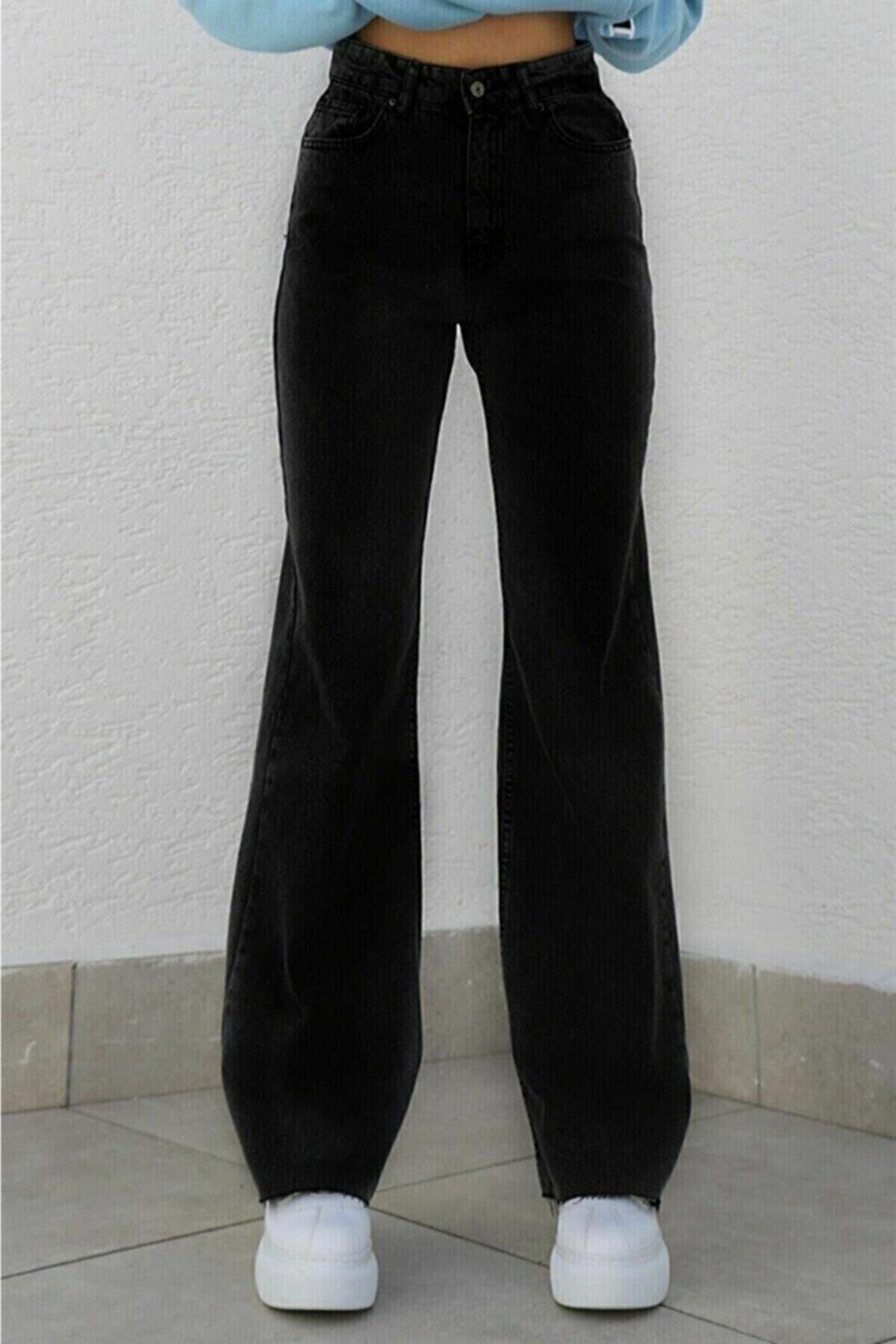 Tokyo Siyah Likralı Süper Yüksek Bel Salaş Jeans Palazzo Pantolon. (SÜPER YÜKSEK) Wide Leg Tokyo Siyah Likralı Süper Yüksek Bel Salaş Jeans Palazzo Pantolon. (SÜPER YÜKSEK) Wide Leg