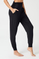 Siyah Beli Lastikli Şalvar Görünümlü Harem Pantolon Yoga Joggers