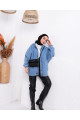 Kolları Lastikli Oversize Kot Ceket Kolları Lastikli Oversize Kot Ceket