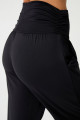 Siyah Beli Lastikli Şalvar Görünümlü Harem Pantolon Yoga Joggers