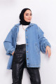 Kolları Lastikli Oversize Kot Ceket Kolları Lastikli Oversize Kot Ceket