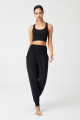 Siyah Beli Lastikli Şalvar Görünümlü Harem Pantolon Yoga Joggers