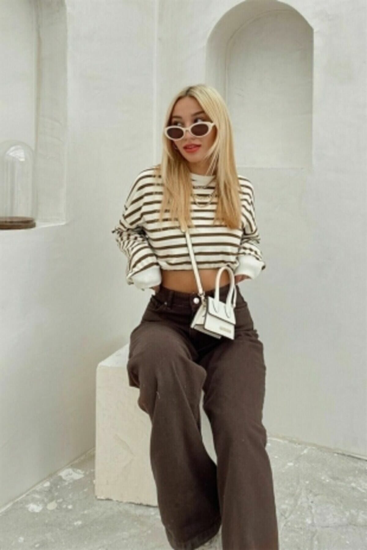 My Kahverengi Likralı Süper Yüksek Bel Salaş Jeans Palazzo Pantolon. (SÜPER YÜKSEK) Wide Leg My Kahverengi Likralı Süper Yüksek Bel Salaş Jeans Palazzo Pantolon. (SÜPER YÜKSEK) Wide Leg