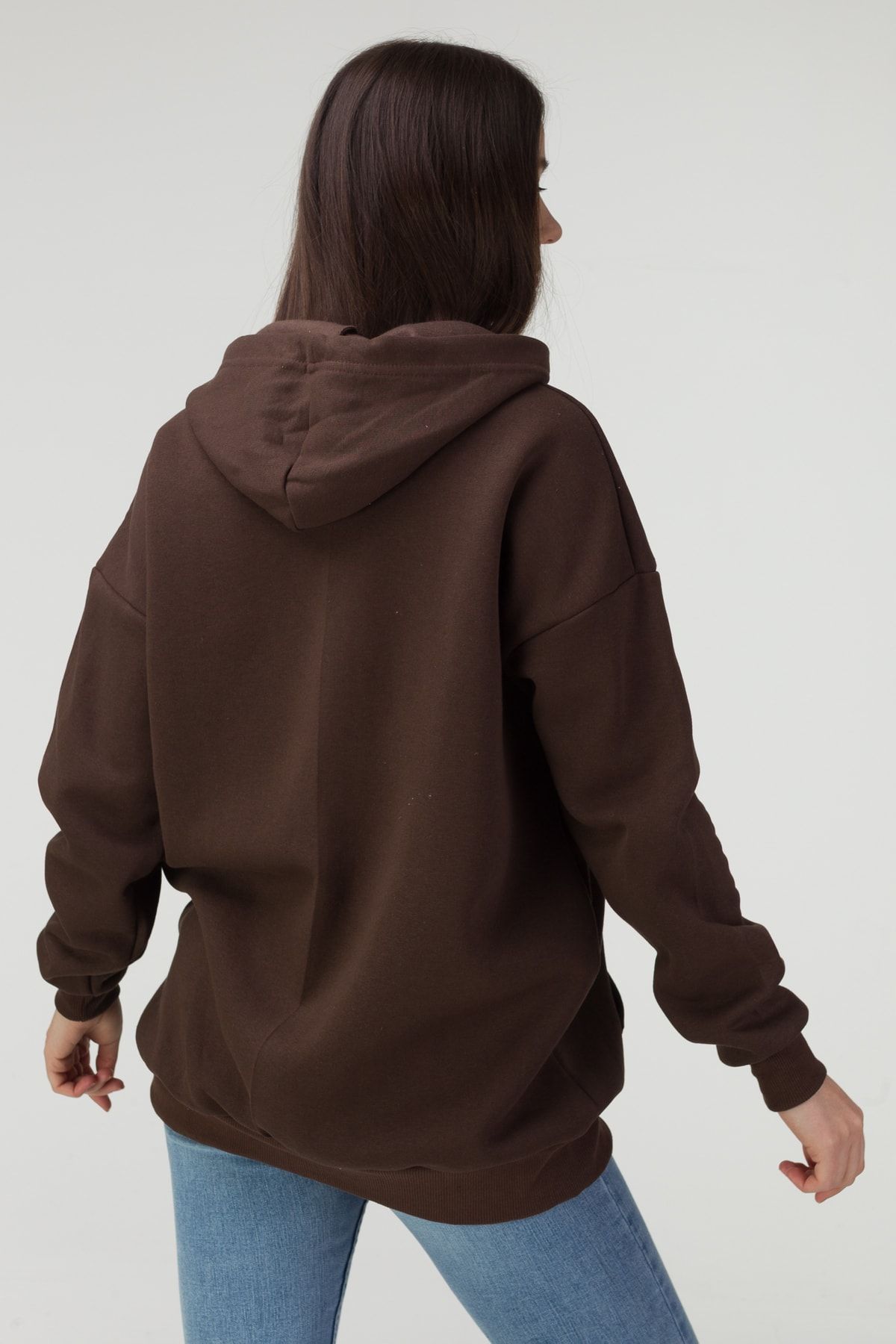 Unisex Kahverengi Oversize Hırka Unisex Kahverengi Oversize Hırka