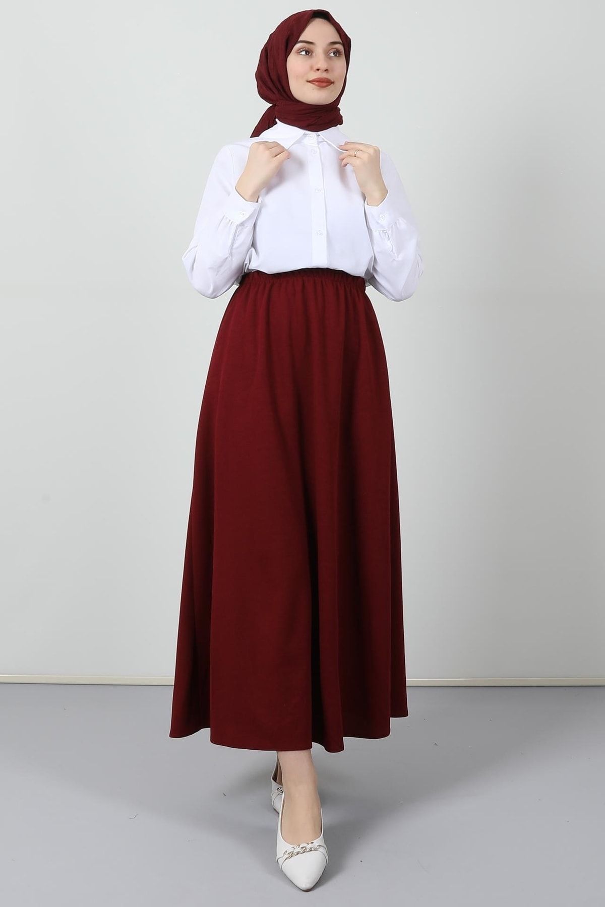 Kloş Etek Bordo