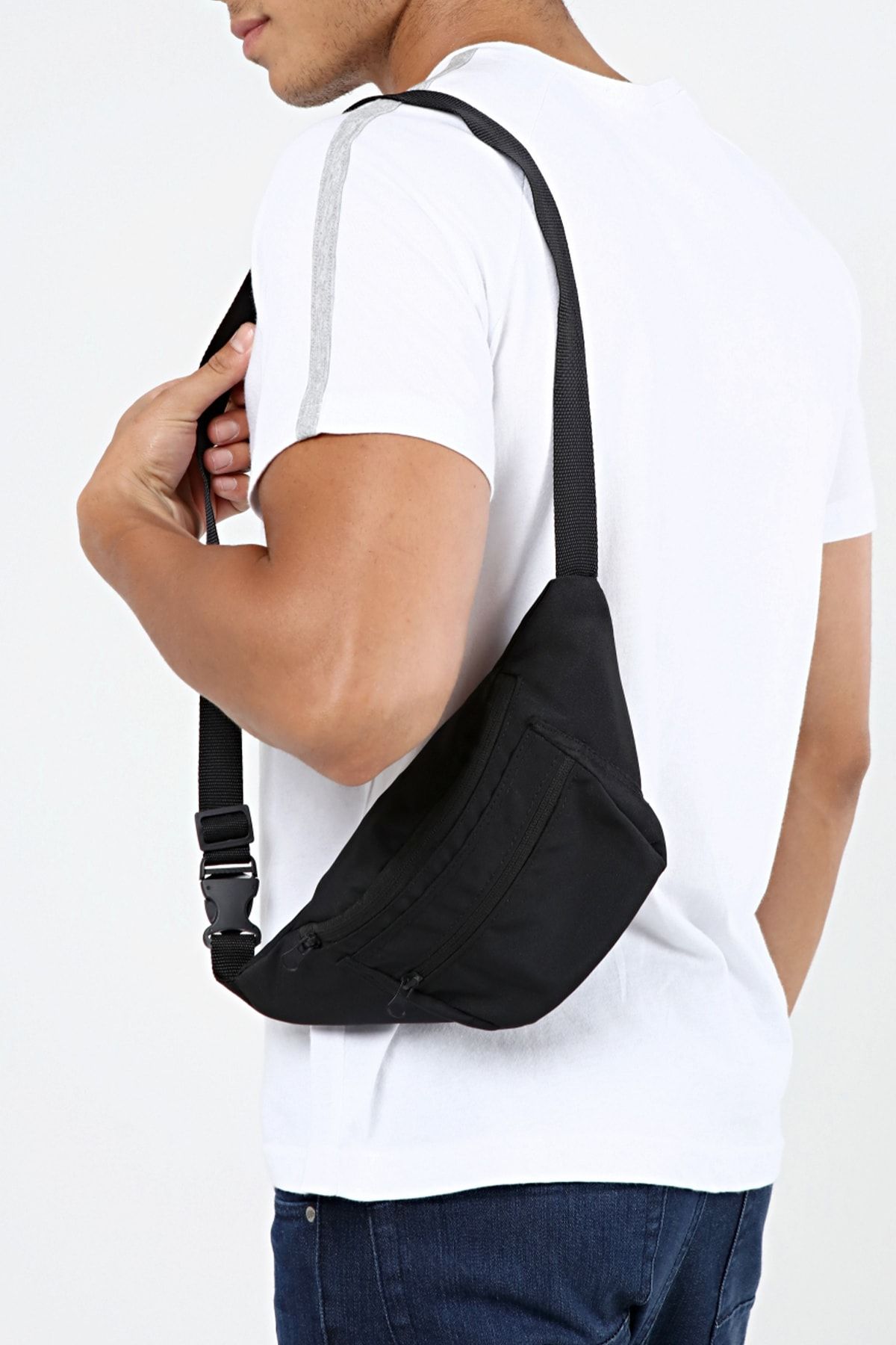 Su Geçirmez Kumaş Özellikli Askılı Çapraz Siyah Unisex Omuz Ve Bel Çantası Su Geçirmez Kumaş Özellikli Askılı Çapraz Siyah Unisex Omuz Ve Bel Çantası
