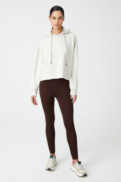 Taş Kapüşonlu Yumuşak Dokulu Crop Sweatshirt Cropped Sweat Taş Kapüşonlu Yumuşak Dokulu Crop Sweatshirt Cropped Sweat