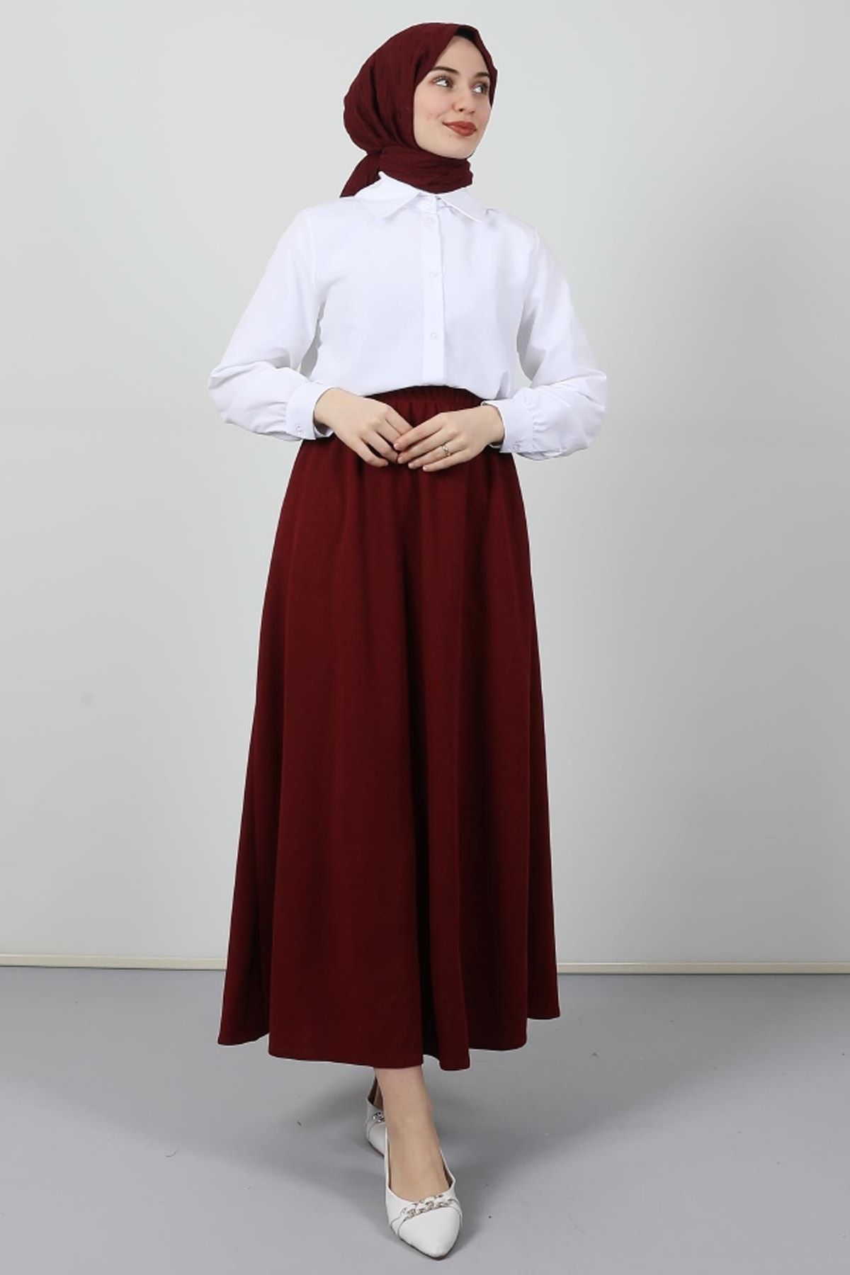 Kloş Etek Bordo