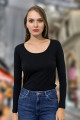 Uzun Kollu Lacivert Body Geniş Yaka Regular Fit Uzun Kollu Lacivert Body Geniş Yaka Regular Fit