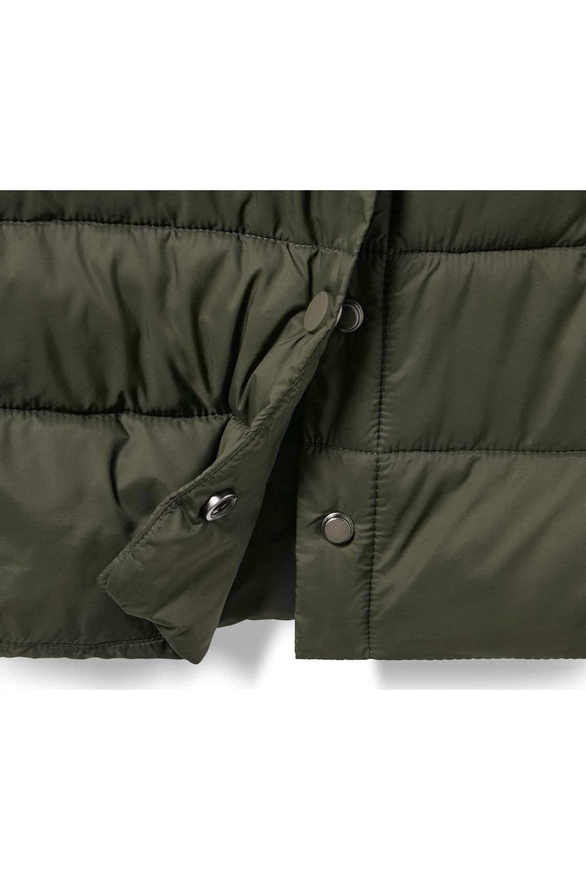 Kapüşonlu Kapitone Manto, Zeytin Yeşili Kapüşonlu Kapitone Manto, Zeytin Yeşili