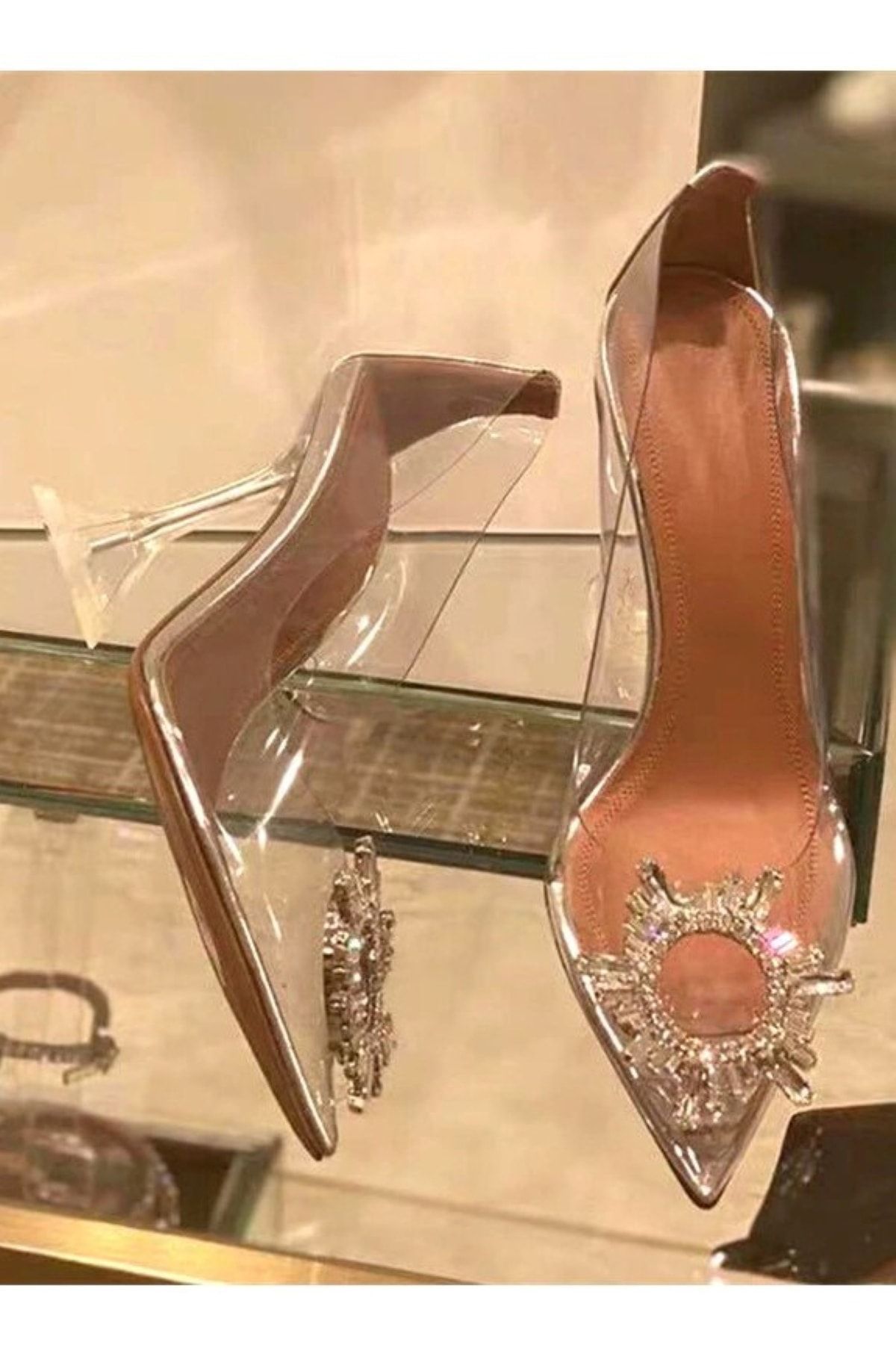 Kadın Princess Gümüş Nude Taba Beyaz Şeffaf Topuklu Taşlı Stiletto Sivri Burunlu Ayakkabı Kadın Princess Gümüş Nude Taba Beyaz Şeffaf Topuklu Taşlı Stiletto Sivri Burunlu Ayakkabı