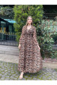 Leopar Maxi Şifon Elbise Büyük Beden Elbise Leopar Maxi Şifon Elbise Büyük Beden Elbise