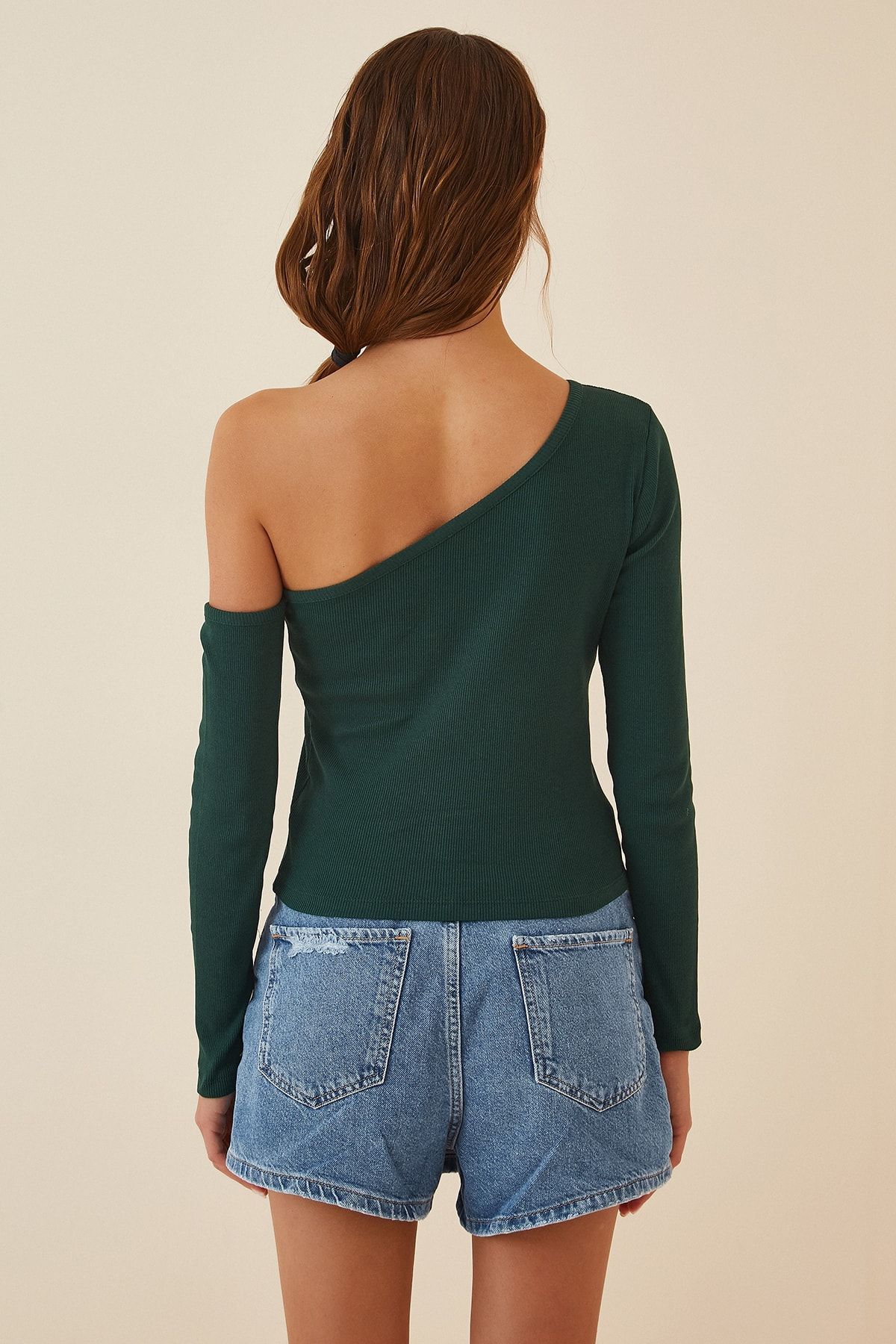 Kadın Yeşil Açık Omuzlu Fitilli Örme Bluz TG00011 Kadın Yeşil Açık Omuzlu Fitilli Örme Bluz TG00011