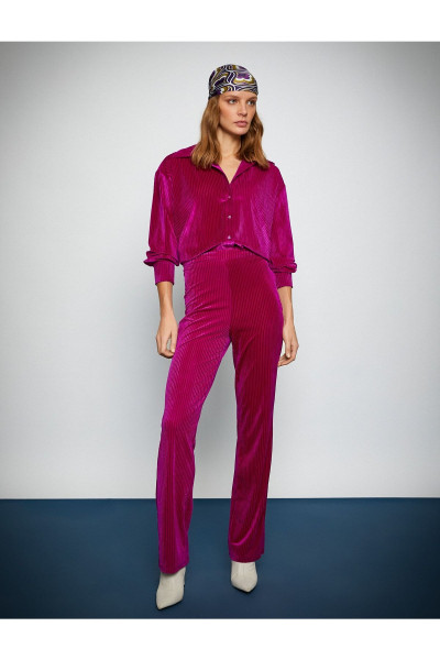 Melis Ağazat X - Relax Fit Fitilli Kadife Gömlek