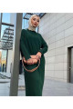 Oversize Bol Kesim Yarım Balıkçı Yaka Fitilli Triko Tesettür Elbise 38-44 Beden Arası Oversize Bol Kesim Yarım Balıkçı Yaka Fitilli Triko Tesettür Elbise 38-44 Beden Arası