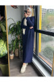 Oversize Bol Kesim Yarım Balıkçı Yaka Fitilli Triko Tesettür Elbise 38-44 Beden Arası Oversize Bol Kesim Yarım Balıkçı Yaka Fitilli Triko Tesettür Elbise 38-44 Beden Arası