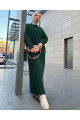 Oversize Bol Kesim Yarım Balıkçı Yaka Fitilli Triko Tesettür Elbise 38-44 Beden Arası Oversize Bol Kesim Yarım Balıkçı Yaka Fitilli Triko Tesettür Elbise 38-44 Beden Arası