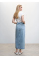 Yırtmaçlı Denim Etek Yırtmaçlı Denim Etek