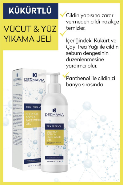 Kükürtlü Yüz Ve Vücut Yıkama Jeli 200 ml Uyuz, Akne & Egzamaya Karşı Etkili Anti Baktiriyel Kükürtlü Yüz Ve Vücut Yıkama Jeli 200 ml Uyuz, Akne & Egzamaya Karşı Etkili Anti Baktiriyel