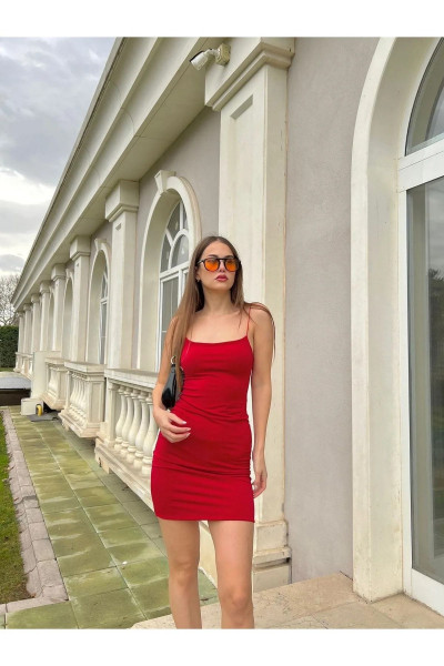 Kırmızı Ip Askılı Mini Elbise Sandyelbise Kırmızı Ip Askılı Mini Elbise Sandyelbise