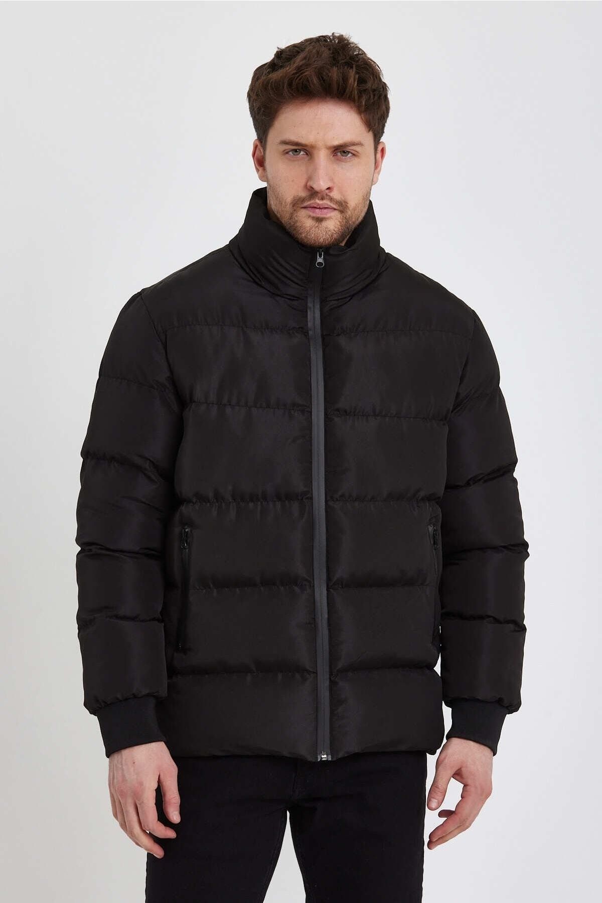 Siyah Su Ve Rüzgar Geçirmez Kışlık Şişme Mont & Kaban & Parka - 105 Siyah Su Ve Rüzgar Geçirmez Kışlık Şişme Mont & Kaban & Parka - 105