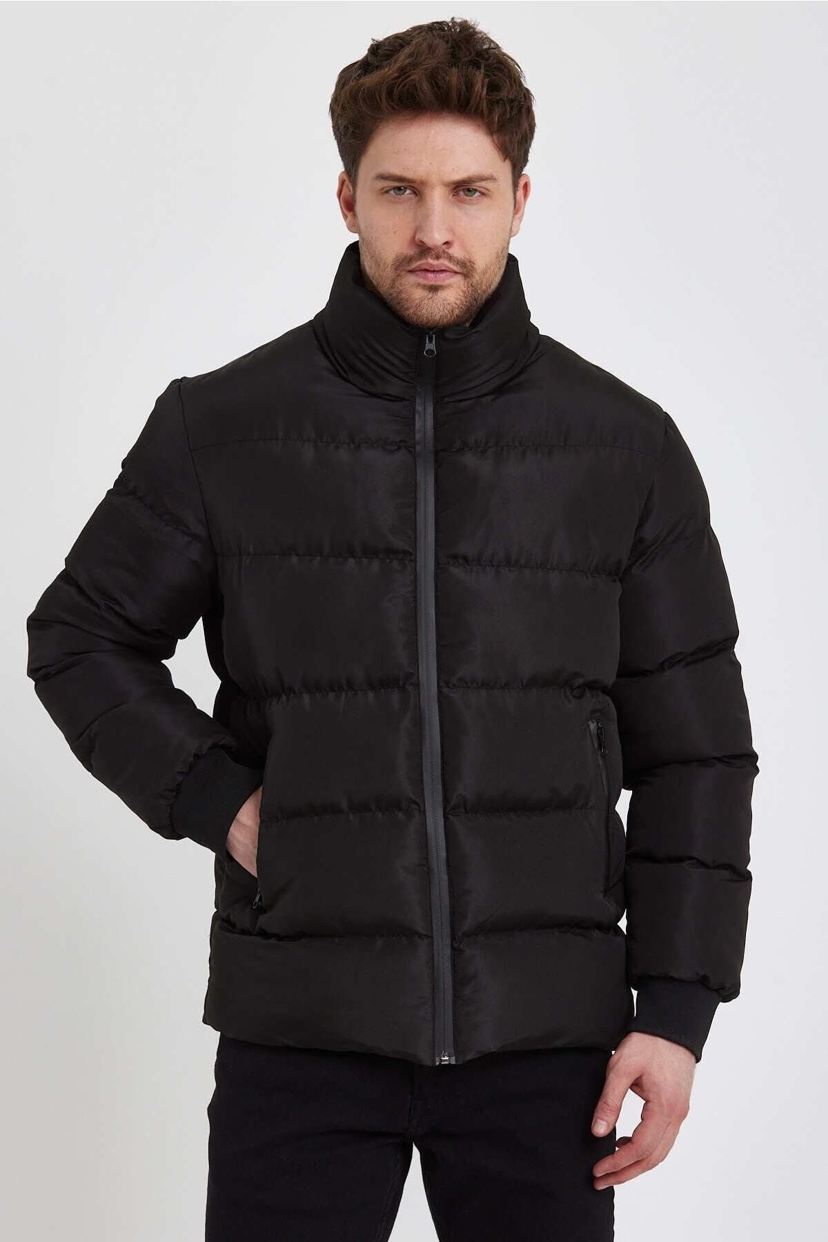 Siyah Su Ve Rüzgar Geçirmez Kışlık Şişme Mont & Kaban & Parka - 105 Siyah Su Ve Rüzgar Geçirmez Kışlık Şişme Mont & Kaban & Parka - 105