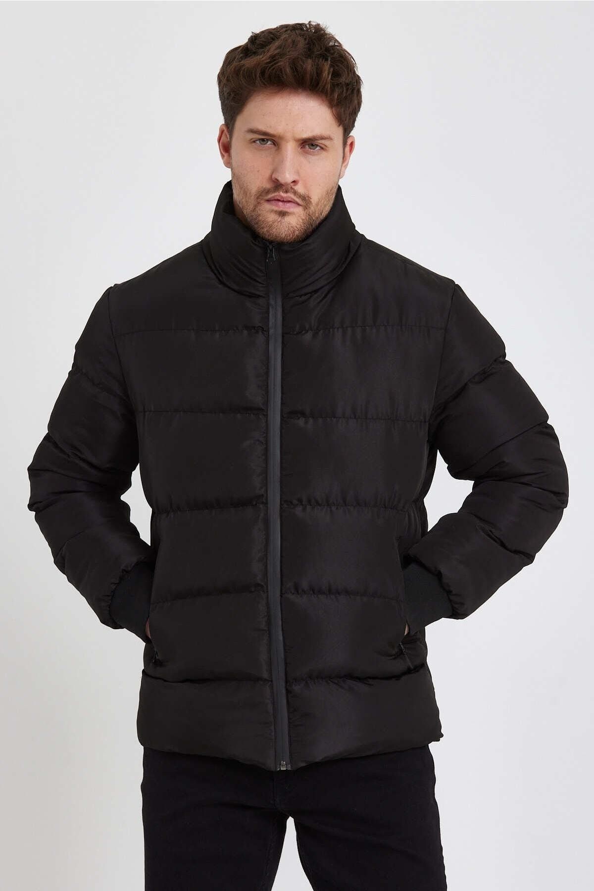 Siyah Su Ve Rüzgar Geçirmez Kışlık Şişme Mont & Kaban & Parka - 105 Siyah Su Ve Rüzgar Geçirmez Kışlık Şişme Mont & Kaban & Parka - 105