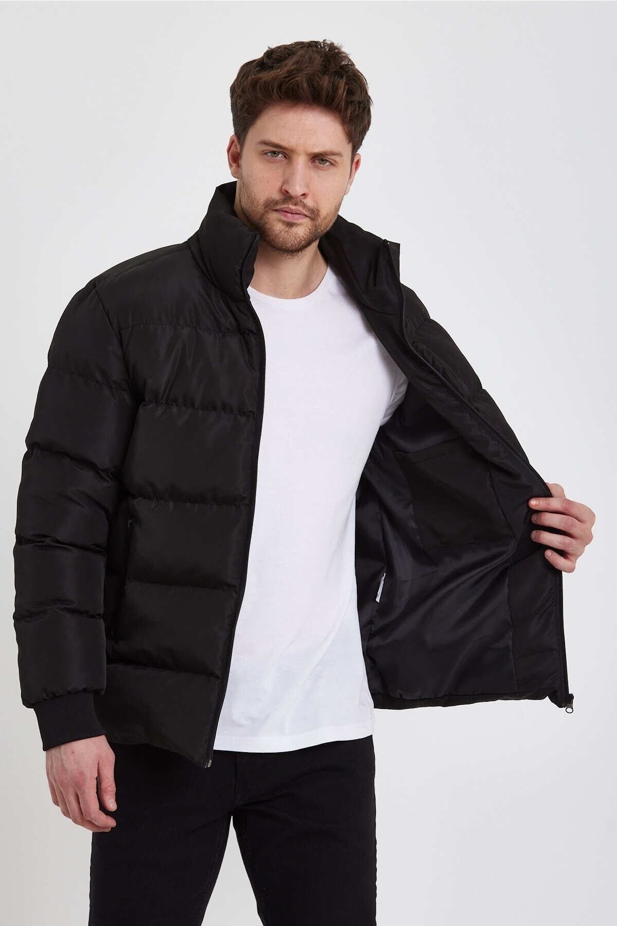 Siyah Su Ve Rüzgar Geçirmez Kışlık Şişme Mont & Kaban & Parka - 105 Siyah Su Ve Rüzgar Geçirmez Kışlık Şişme Mont & Kaban & Parka - 105