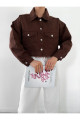 Trend Kahve Crop Kot Ceket Trend Kahve Crop Kot Ceket