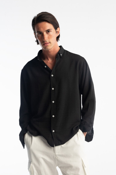 Oversize Dökümlü Erkek Gömlek