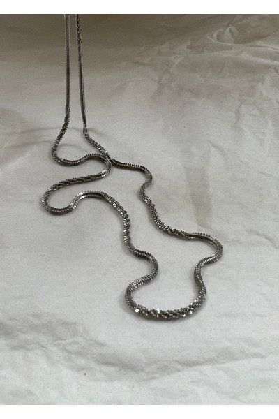 Unisex 60 Cm Ince Burgulu Zincir Kolye Unisex 60 Cm Ince Burgulu Zincir Kolye