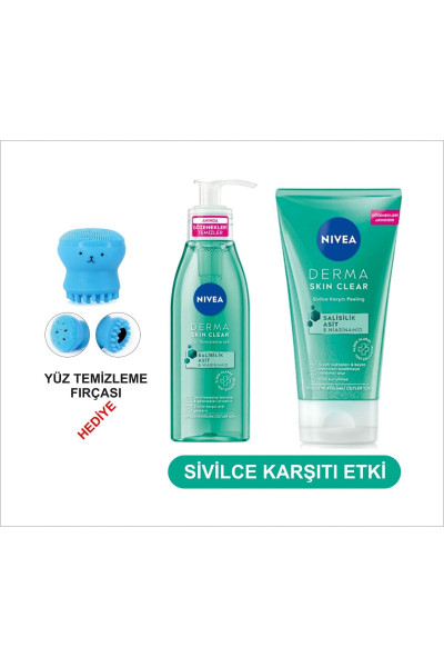 Derma Skin Clear Sivilce Karşıtı Yüz Temizleme Jeli 150 Ml Ve Tonik 200 Ml +yüz Temizleme Derma Skin Clear Sivilce Karşıtı Yüz Temizleme Jeli 150 Ml Ve Tonik 200 Ml +yüz Temizleme